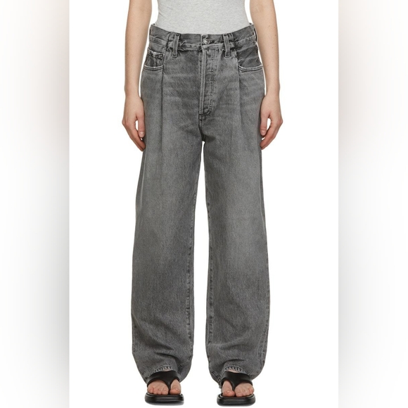 Agolde Denim - Agolde Gray Wide-Leg Jeans
